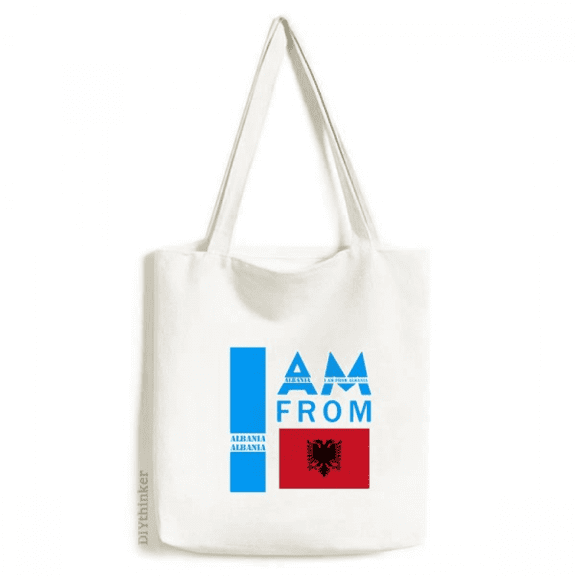 I Am From Albania Tote Canvas Bag Shopping Satchel Casual Handbag