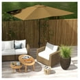 thumbnail image 6 of 6.5' x 10' Patio Umbrella, Rectangular Outdoor Table Umbrella with Crank & Tilt - Coffee, 6 of 9
