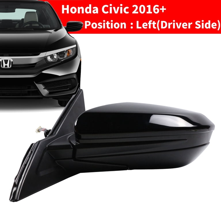 Left] Driver Side Power+Heated Foldable Replacement Mirror for 08-14