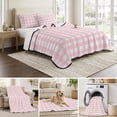 thumbnail image 5 of Pink Buffalo Twin XL Size Quilt Set Lightweight Bedspread Coverlet Set, Plaid Quilted Bedding Cover with 2 Pillow Shams for All Season Layering 68"x98", 5 of 7