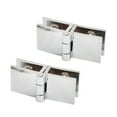 thumbnail image 1 of 2 Pcs Silver Bathroom Shower Glass Door Hinges Cabinet Hardware Clamp Hinge Set, 1 of 8