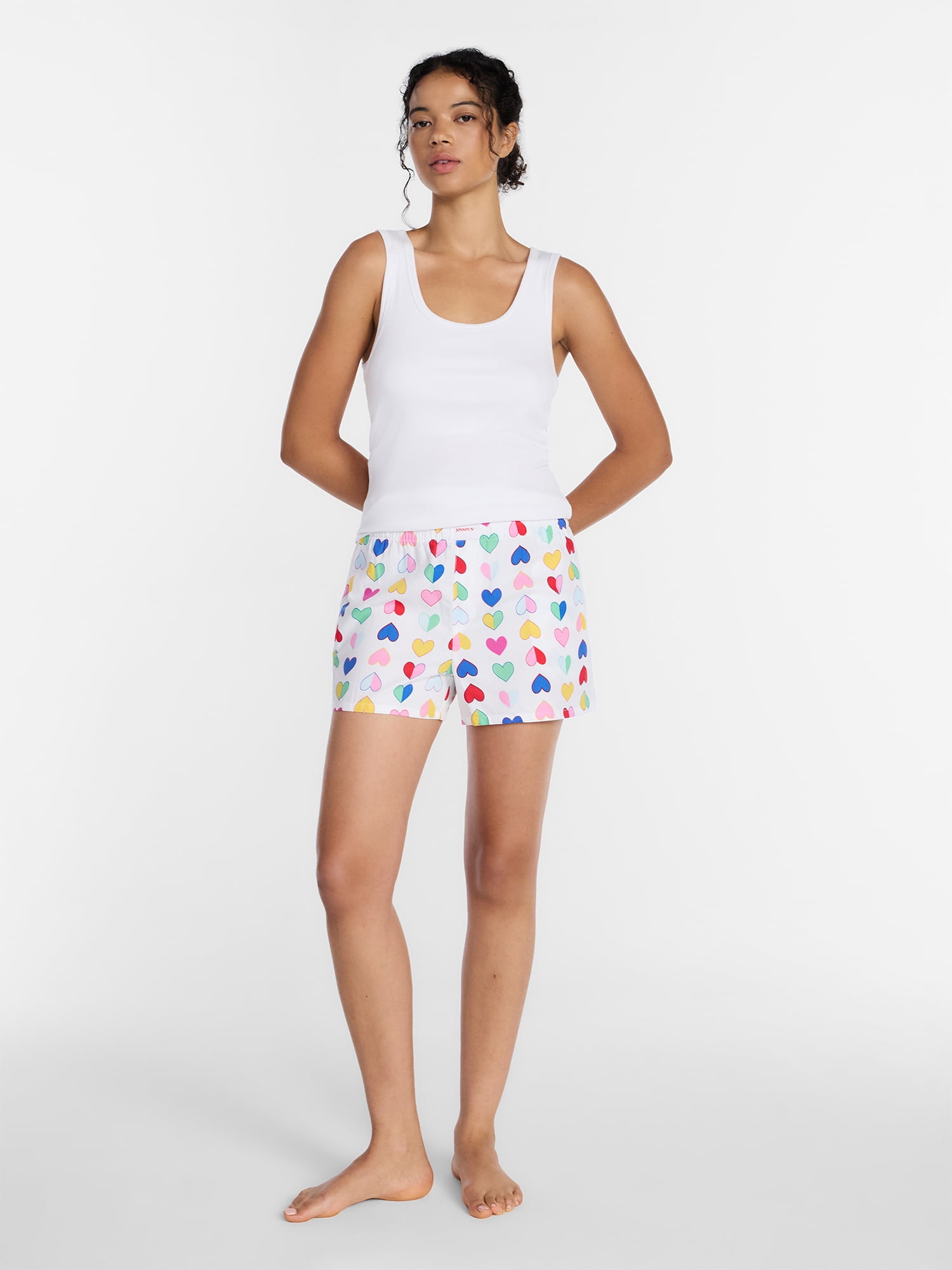 Joyspun Women's Woven Pajama Boxer Shorts, 3'' Inseam, Sizes XS-2X