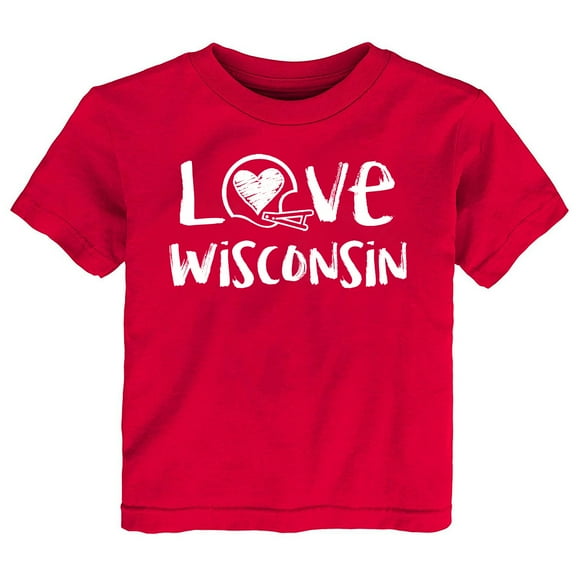 Future Tailgater Chalk Art Love Infant Toddler Youth T-Shirt for Wisconsin Fans