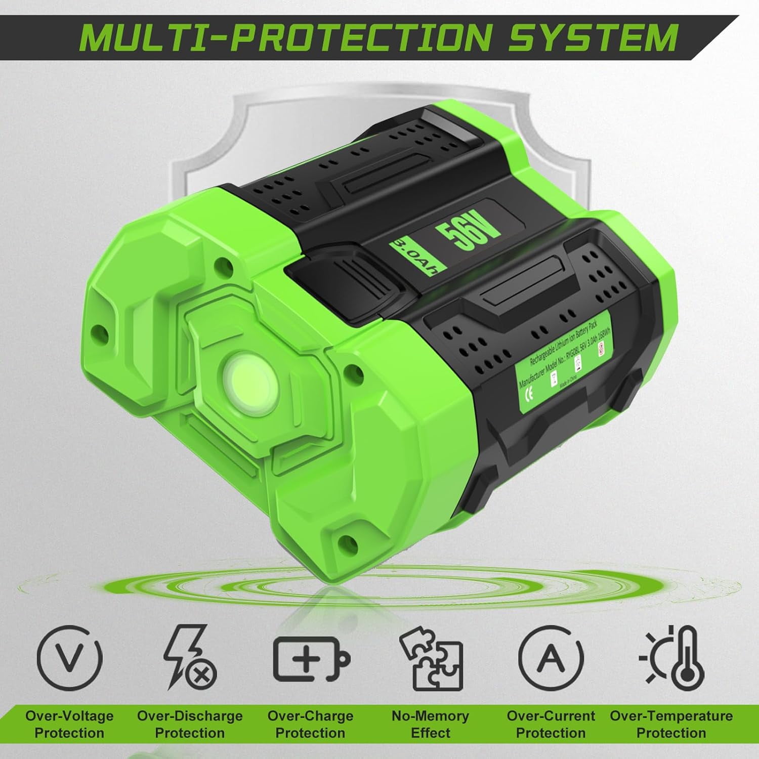 2 Packs 3.0Ah 56V Replacement for EGO 56V BA1400T BA2800 BA1400 BA2800T BA4200 Lithium Ion Battery Compatible with EGO 56V Power Tools CS1604 CS1804 CS1403 LB6504 Tools