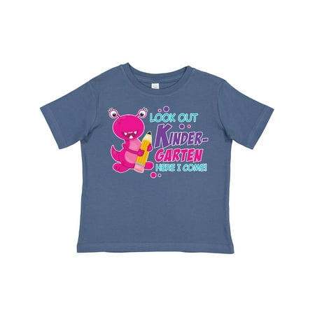 

Inktastic Look out Kindergarten Here I Come with Cute Pink Monster Gift Toddler Boy or Toddler Girl T-Shirt