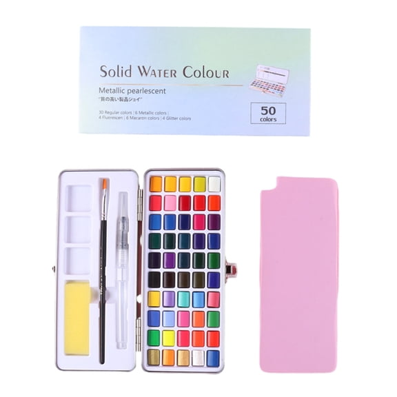 50/72/90/100 Colors Watercolor Paint Set Drawing Supplies Pearlescent Pigment