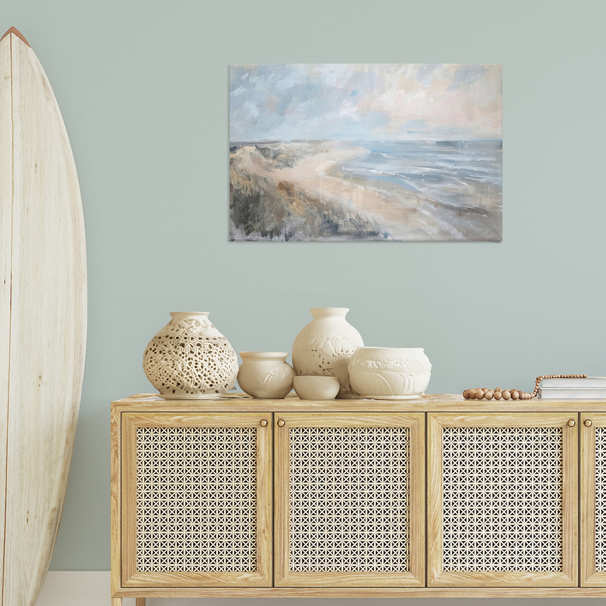 Stupell Industries Faded Summer Beach Nautical & Beach Painting Wrapped Canvas Art Print Wall Art, 36 x 24