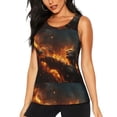 thumbnail image 2 of Picia Cool Fire Man Pattern Women's Workout Tank Top,Breathable Activewear,Slim Fit Athletic Top,Versatile Workout Moisture-wicking top-Medium, 2 of 9