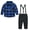 Blue, variant on Odeerbi Baby Boy Girl Clothes Toddler Outfit Kids Fashion Gentleman British Style Lattice Pattern Print Long Sleeves 2025 Casual Shirt Overalls Suit Blue