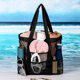 thumbnail image 4 of GOOHOCHY Bolsa de playa de malla, bolsa de playa portátil, bolsa de almacenamiento de artículos de tocador de viaje, bolsa de playa con múltiples bolsillos, 4 of 8