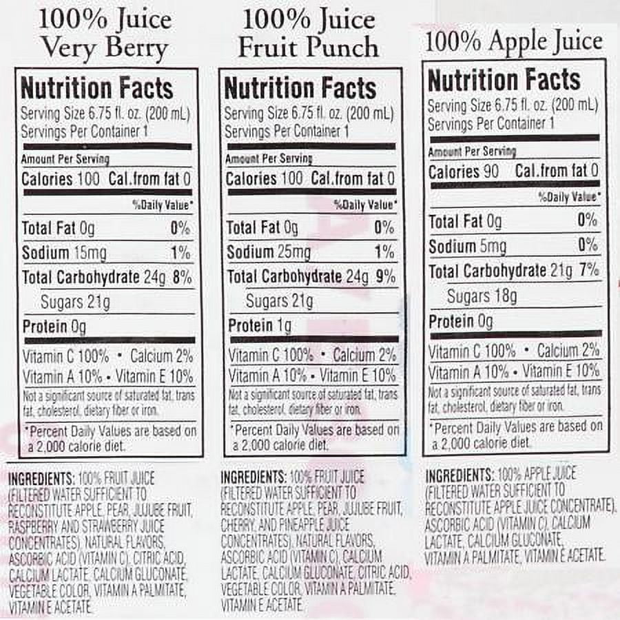 APPLE & EVE 100% Juice Variety Pack, 6.75 oz, 36 Count