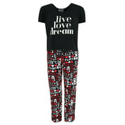 Mentally Exhausted  Long Pajama Set with Verbiage and Crop Top (Women's Plus