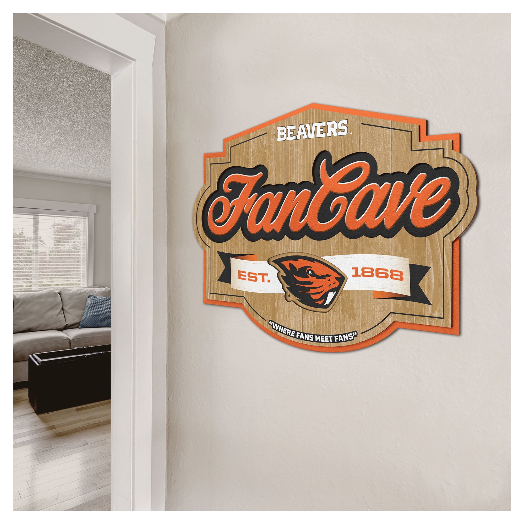 IDNA Oregon State Beavers 12.5" x 17" Fan Cave Sign