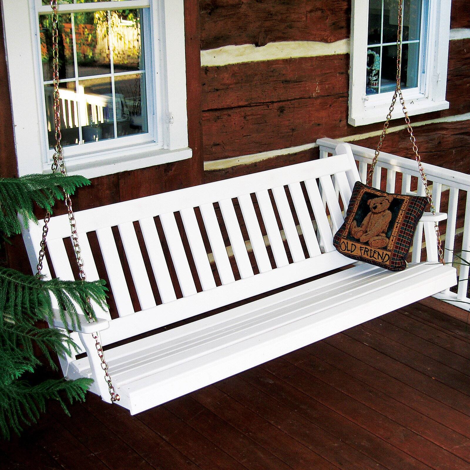 A &amp; L Furniture Yellow Pine Traditional English Porch Swing - image 1 of 2