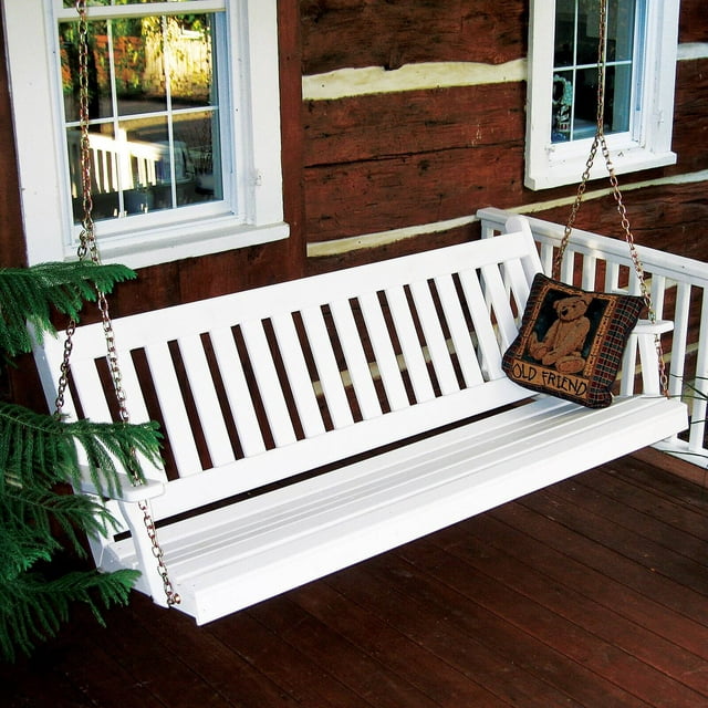 A &amp; L Furniture Yellow Pine Traditional English Porch Swing