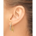 thumbnail image 4 of 14K Yellow Gold Jbsp's Polished Glitter Infused Hoop Earrings Made In Italy le2201, 4 of 6