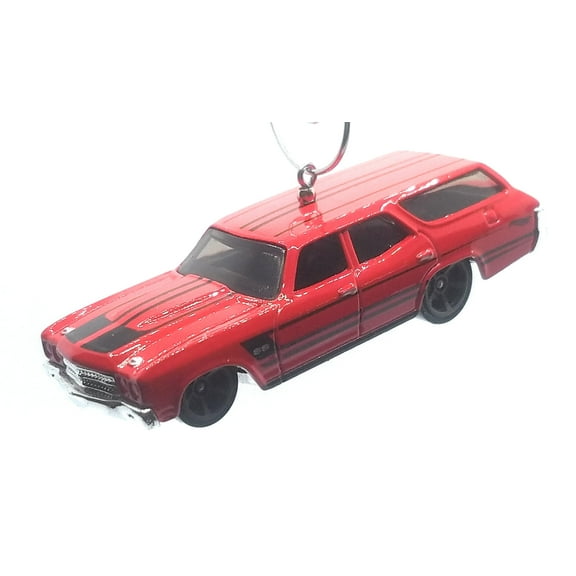 Christmas Ornament for 1970 Chevy Chevelle SS Wagon Red Black Stripes