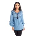 thumbnail image 2 of Blusa De Mezclilla Manga Larga Bordado Mundo Terra Mujer, 2 of 3