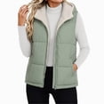 thumbnail image 5 of Ghalytn Women's Hooded Puffer Vest, Fleece Lined Sleeveless Zip-Up Jacket with Pockets, 5 of 6