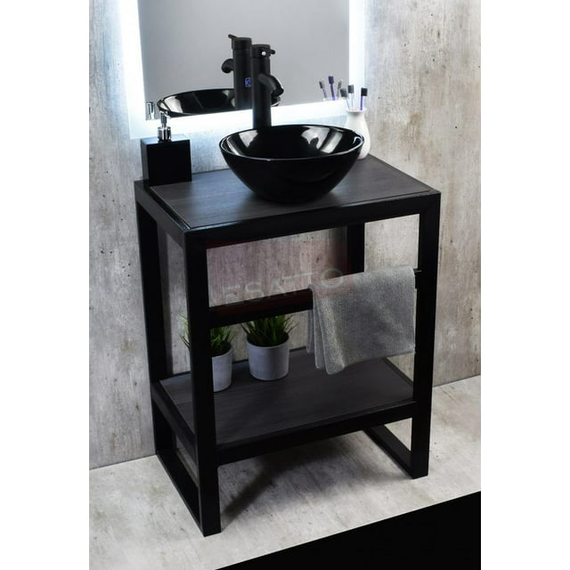Esatto® Mueble Para Baño Con Lavabo Llave Y Desagües Tec Nero N ESATTO MUEBLE PARA BAÑO