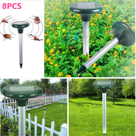 8Pcs Solar Power Ultrasonic Sonic Mouse Mole Pest Rodent Repeller Repellent by