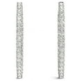 thumbnail image 4 of Oval Shape Two Sided Diamond Hoop Earrings in 14k White Gold (2 cttw), 4 of 4