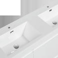 thumbnail image 6 of Spaco 60" Floating Bathroom Vanity with Sink, Modern Wall-Mounted Bathroom Storage Vanity Cabinet with Double Resin Top Basin and Two Soft Close Drawers, White, 6 of 14
