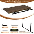 thumbnail image 6 of Dumekko 12 Inch Deep Floating Shelves for Wall, 30" W x 12" D x 1.2" H 3 Pack Floating Shelves Large Storage Space Wall Mount Shelf for Living Room, Kitchen, Bathroom, Walnut, 6 of 7