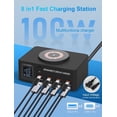 thumbnail image 2 of Station de Charge USB Multiple à 8 Ports de 100 W, Station de Charge Rapide pour Plusieurs Appareils avec Port Intelligent et Protection de Sécurité, Station de Charge USB Compatible avec Téléphones, Tablettes, Ordinateurs Portables, 2 of 6
