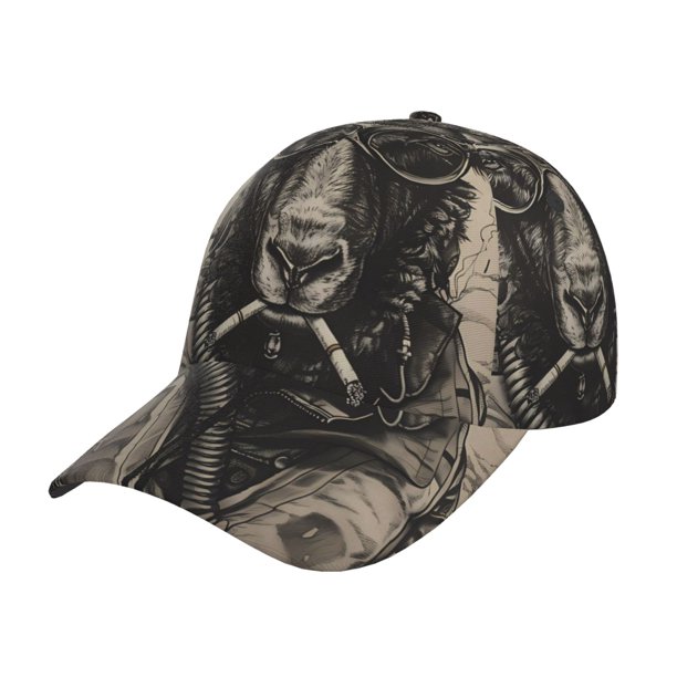 Fotbe Vintage Ram Pilot Gorro Clásico de Béisbol, Gorra Ajustable con Broche Snapback, Gorro de Exterior de Algodón Suave