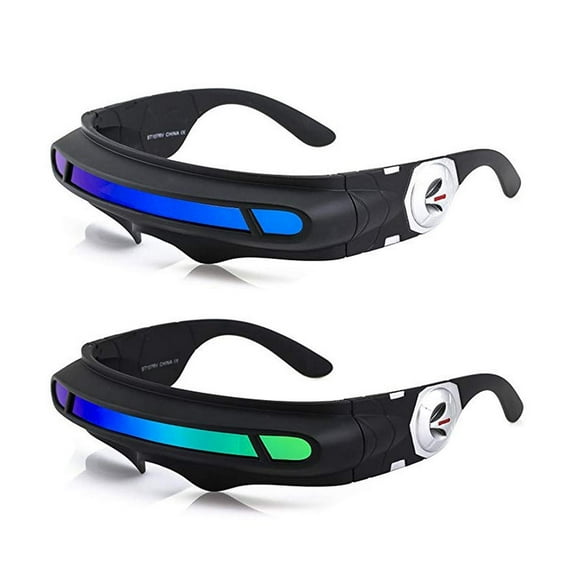 Futuristic Cyclops Shield Colored Mirror Mono Lens Sunglasses