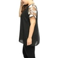 thumbnail image 5 of MODA NOVA Junior's Plus Mesh Panel Raglan Sleeves Sheer Top Black 3X, 5 of 6
