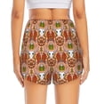 thumbnail image 2 of Lsque Cow Skull Printed Women's Running Shorts with Liner Pockets,Elastic Quick Dry Workout Athletic Gym Yoga Shorts,Womens High Waist Shorts-Small, 2 of 9