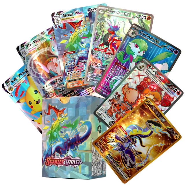 60/100 Uds. Tarjetas Pokemon EX raras, caja potenciadora de llamas de obsidiana, tarjeta comercial, regalo de cumpleaños para niños