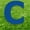 Blue, variant on Blue Letter C 20 inches tall