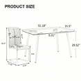 thumbnail image 2 of Sumdeal Modern 5-Piece Dining Table and Chair Set, 51-inch Glass Dining Table and High-Back PU Leather Dining Chairs, Minimalist Kitchen/Dining Room Furniture Set, Metal Table and Chair Legs, 2 of 9