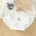 thumbnail image 6 of mgoYE Girls' Lettuce Trim Ribbed Shirts Cotton Blend Long Sleeve Crew Neck Base Layer Slim Fit Trendy Tops(White,3-4 Years), 6 of 6