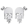 thumbnail image 4 of Melted Skull Stud Earrings Halloween Studs Skull Jewelry Day of the Dead Earrings Gothic Studs Punk Earrings, 4 of 4