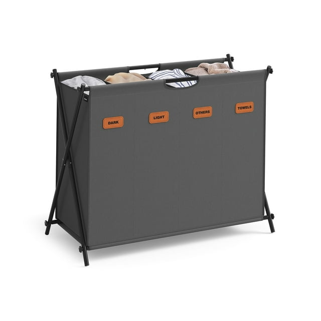 Cesto para Ropa SONGMICS 155L con 4 Secciones, Gris Pizarra