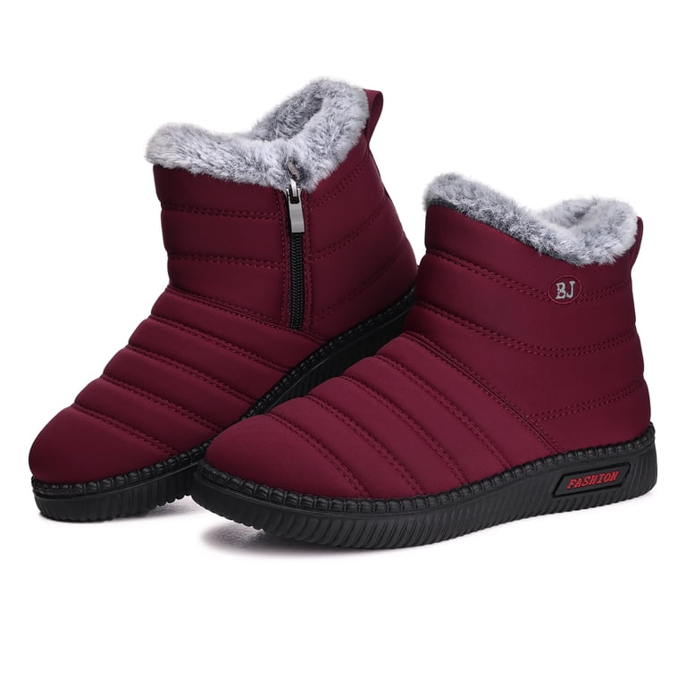 LANREMON Snow Boots for Women Warm Faux Fur Lined Winter  display picture 3