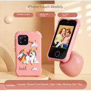 JAGOCY Kids camera Kids phone Cartoon Digital Mini Fun camera HD double shot Toy Gift Unicorn dolphin Iphone-shaped touch screen