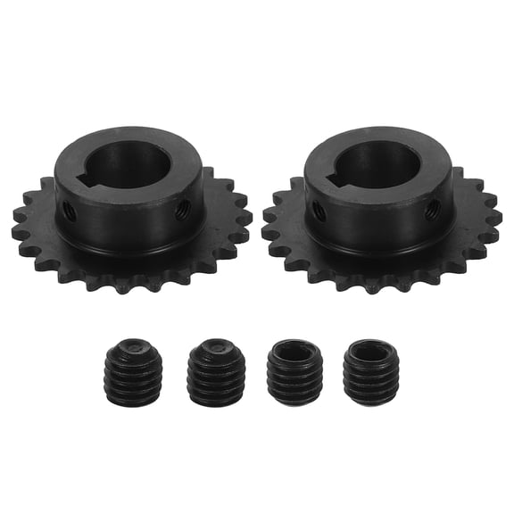 2Pack #25 Chain Roller Sprocket 17mm Bore 1/4" Pitch 23 Tooth Keyway 5 x 2.3mm