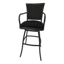 Indoor Extra Tall 35" Bar Stool Erin Brown Frame - Black Linen