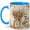Blue, variant on Vintage Bicycle Flower Coffee Mug, Watercolor Garden Bike with Floral Basket, 11 oz Ceramic Cup