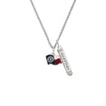 thumbnail image 2 of Delight Jewelry Silvertone Texas Flag - Ranger Silvertone Guardian Angel Bar Charm Necklace, 23", 2 of 4