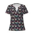 thumbnail image 3 of Naloa Bohemian Chicken Print T-Shirts Short Sleeve V Neck Tees for Women Fashion Tops Trendy Lightweight Soft Casual Summer Outfits Clothes, 3 of 5