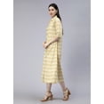 thumbnail image 2 of Entellus shirt collar lurex soft cotton dress lemon yellow with coconut buttons in front, 2 of 4