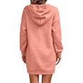 thumbnail image 5 of Stralyhd Womens Oversized Sweatshirt Dress Long Sleeve Henley Neck Pullover Tops Fall Winter Comfy Casual Sweatshirts Mini Dress Pink M, 5 of 5