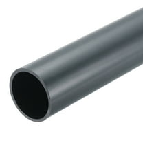 Uxcell Rigid Round Pipe 34.2mm ID 38mm OD 8" Length Dark Grey High Impact for Water Pipe, Crafts, Cable Sleeves