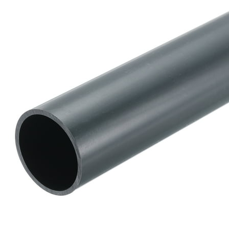 Uxcell Rigid Round Pipe 34.2mm ID 38mm OD 8" Length Dark Grey High Impact for Water Pipe, Crafts, Cable Sleeves